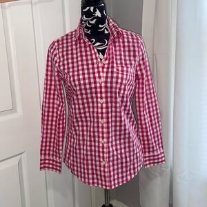 J. Crew button up poplin gingham shirt